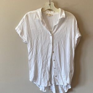 Anthropologie White Button-Down Shirt